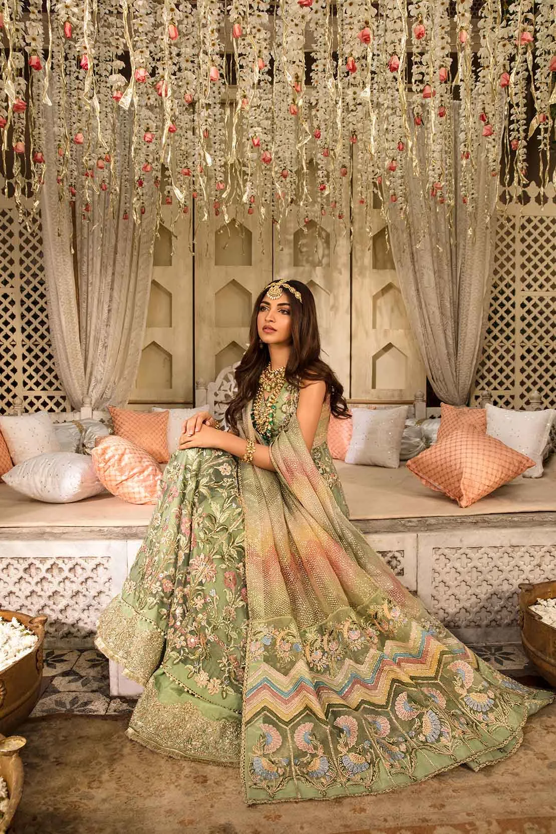 1B SHEESHAY HAZARON - MINT | Crimson X Saira Shakira Wedding Collection '22 | Unstitched Embroidered Velvet Suits
