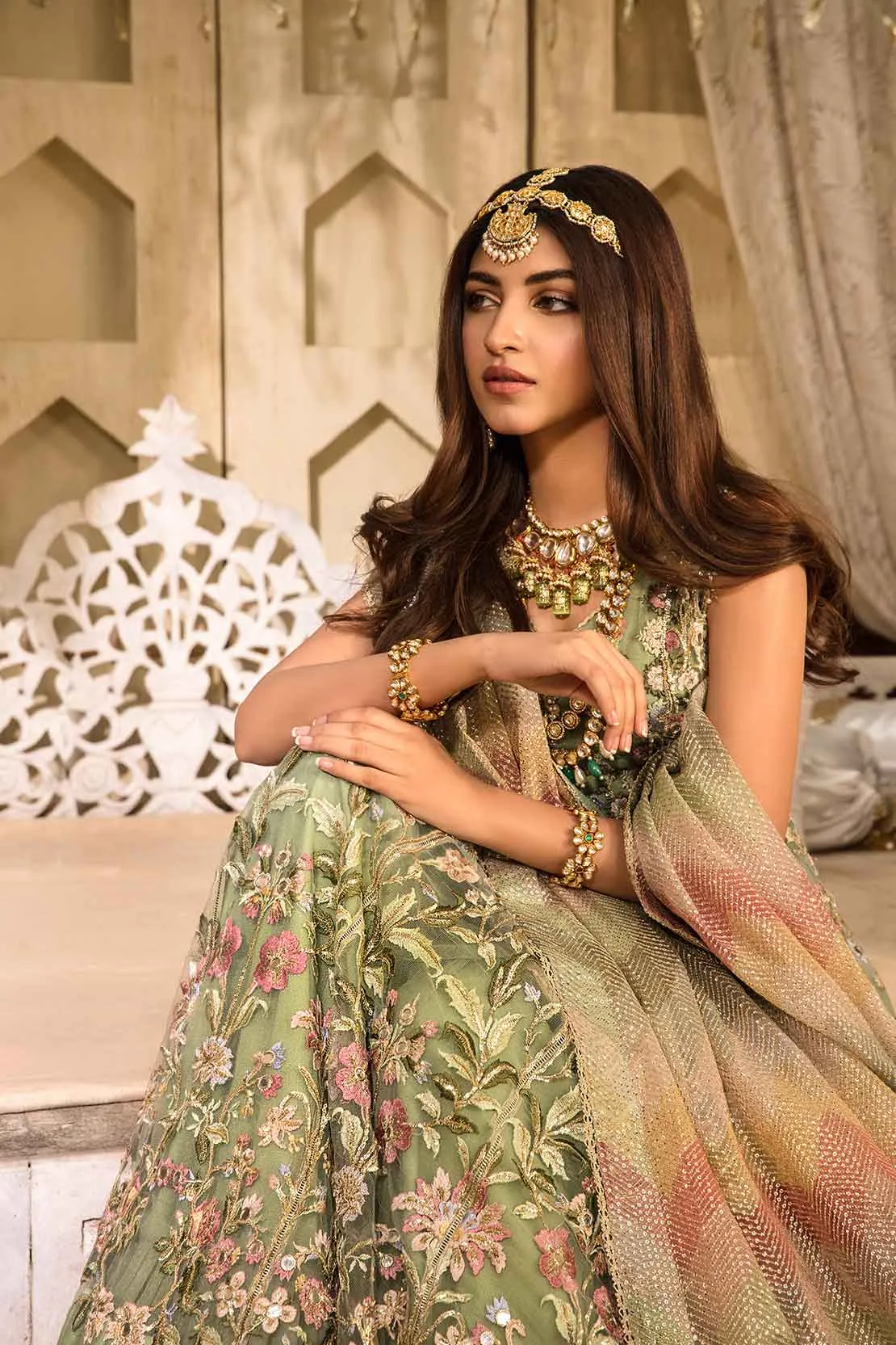 1B SHEESHAY HAZARON - MINT | Crimson X Saira Shakira Wedding Collection '22 | Unstitched Embroidered Velvet Suits
