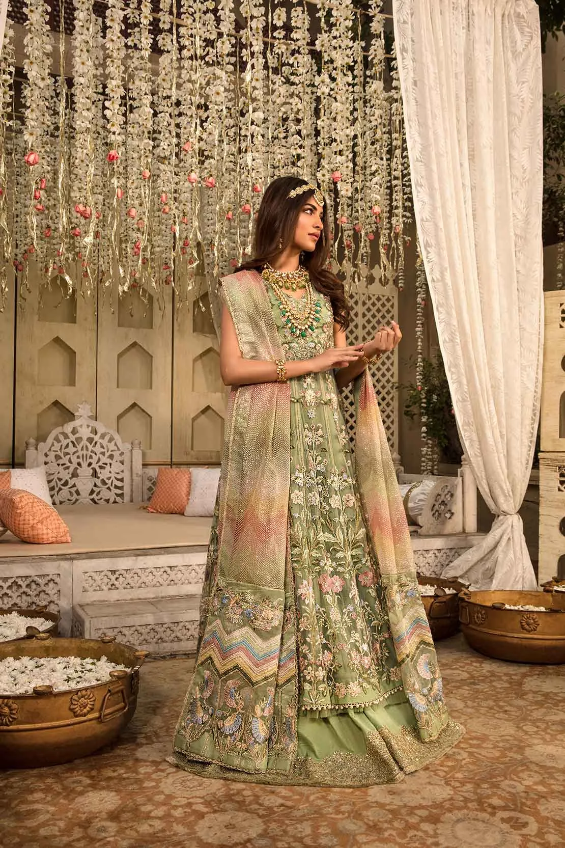 1B SHEESHAY HAZARON - MINT | Crimson X Saira Shakira Wedding Collection '22 | Unstitched Embroidered Velvet Suits