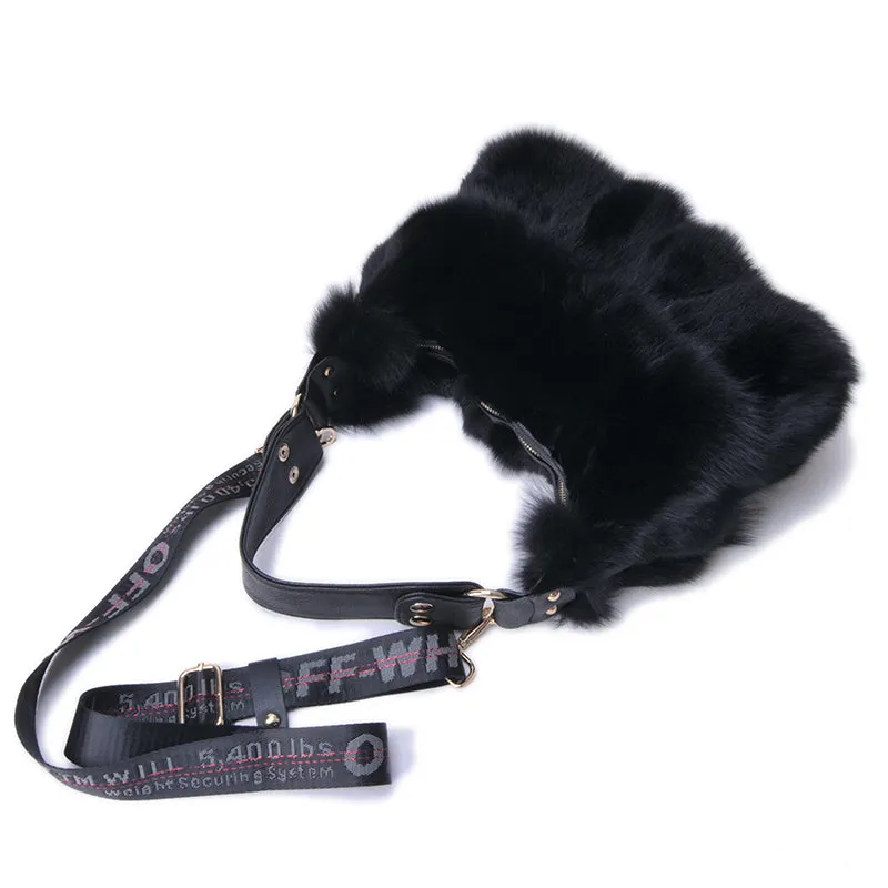 2022 New Lady Luxury Handbag Women Fashion Fox Fur Shoulder Bag Top Quality Messenger Bag 8803