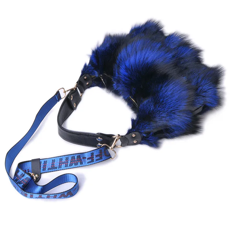 2022 New Lady Luxury Handbag Women Fashion Fox Fur Shoulder Bag Top Quality Messenger Bag 8803