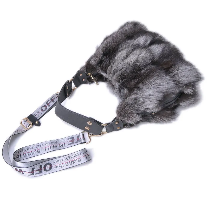 2022 New Lady Luxury Handbag Women Fashion Fox Fur Shoulder Bag Top Quality Messenger Bag 8803