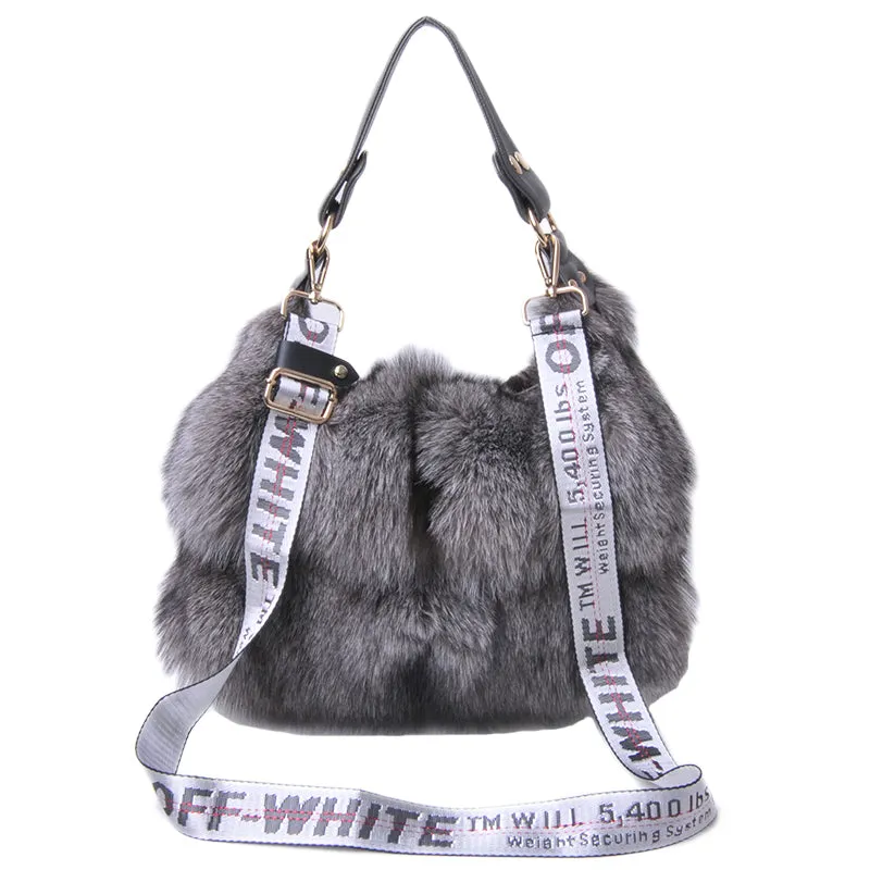 2022 New Lady Luxury Handbag Women Fashion Fox Fur Shoulder Bag Top Quality Messenger Bag 8803