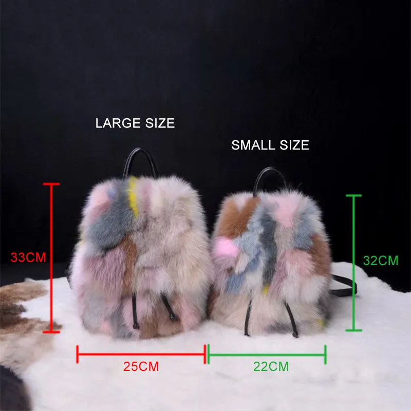 2022 New Women's Fashion Fox Fur Handbag Lovely Mixed Color Messenger Bags Lady Shoulder Bag Large Capacity Totes 7965