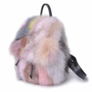 2022 New Women's Fashion Fox Fur Handbag Lovely Mixed Color Messenger Bags Lady Shoulder Bag Large Capacity Totes 7965