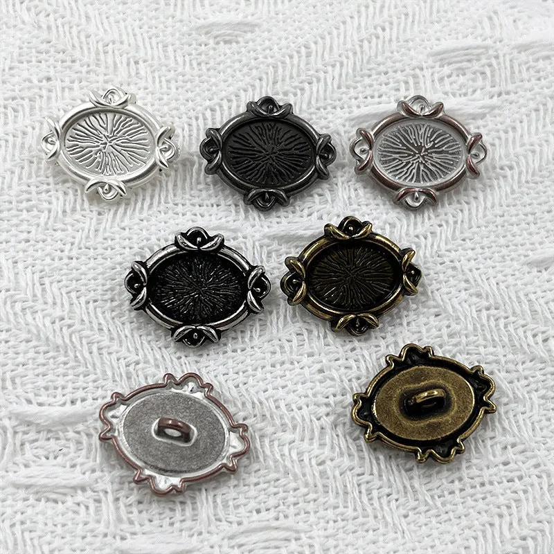 22mm Oval Metal Shank Buttons for Coats and Jackets 100 Pack(5 Colors)