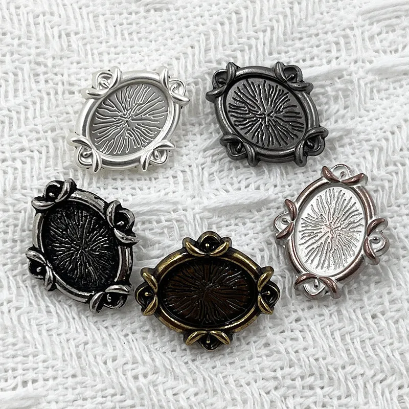 22mm Oval Metal Shank Buttons for Coats and Jackets 100 Pack(5 Colors)