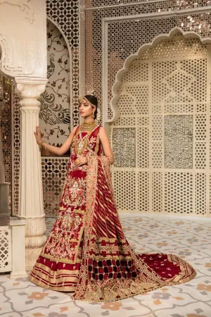 2A STORIES OF NAQSHI - SCARLET | Crimson X Saira Shakira Wedding Collection '22 | Unstitched Embroidered Velvet Suits