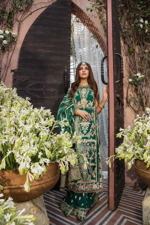 2B STORIES OF NAQSHI - EMERALD | Crimson X Saira Shakira Wedding Collection '22 | Unstitched Embroidered Velvet Suits