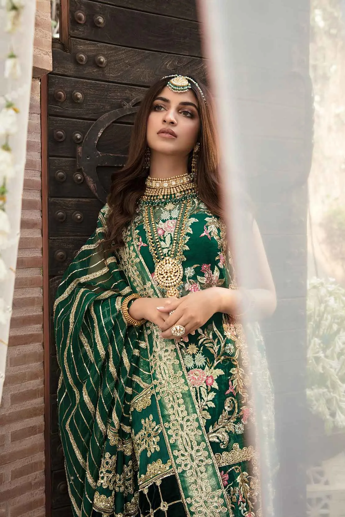2B STORIES OF NAQSHI - EMERALD | Crimson X Saira Shakira Wedding Collection '22 | Unstitched Embroidered Velvet Suits