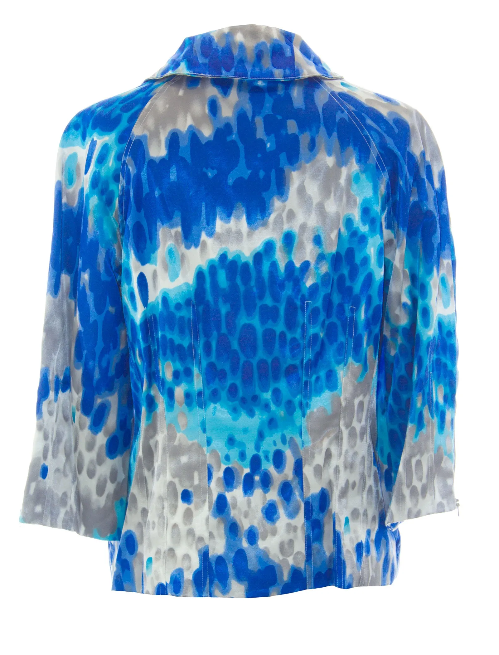 600 West Multi-Color Graphic Cropped Sleeve Zip-Up Jacket 111306 $158 NEW