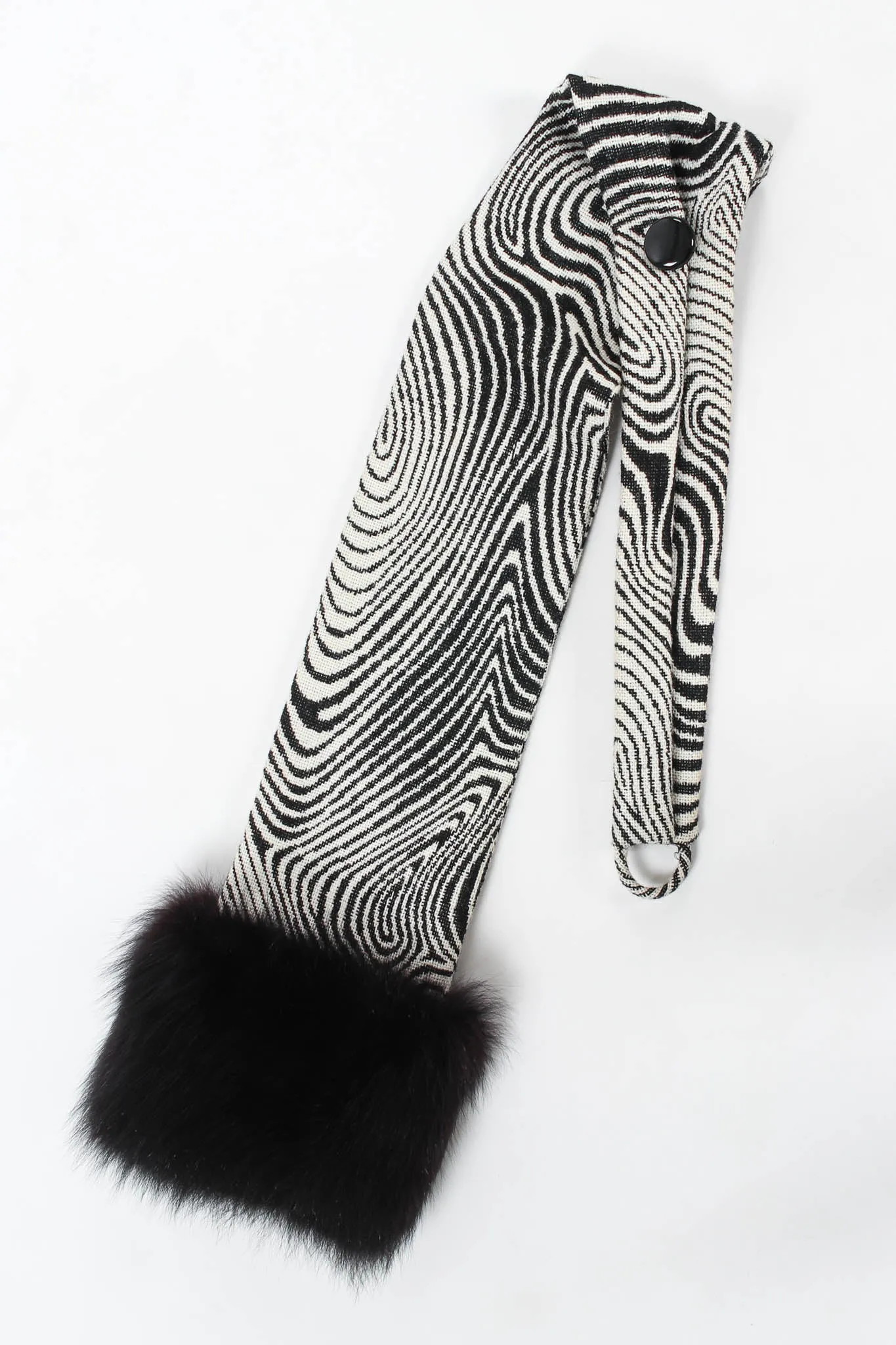 Abstract Moiré Wool Coat & Stole Set