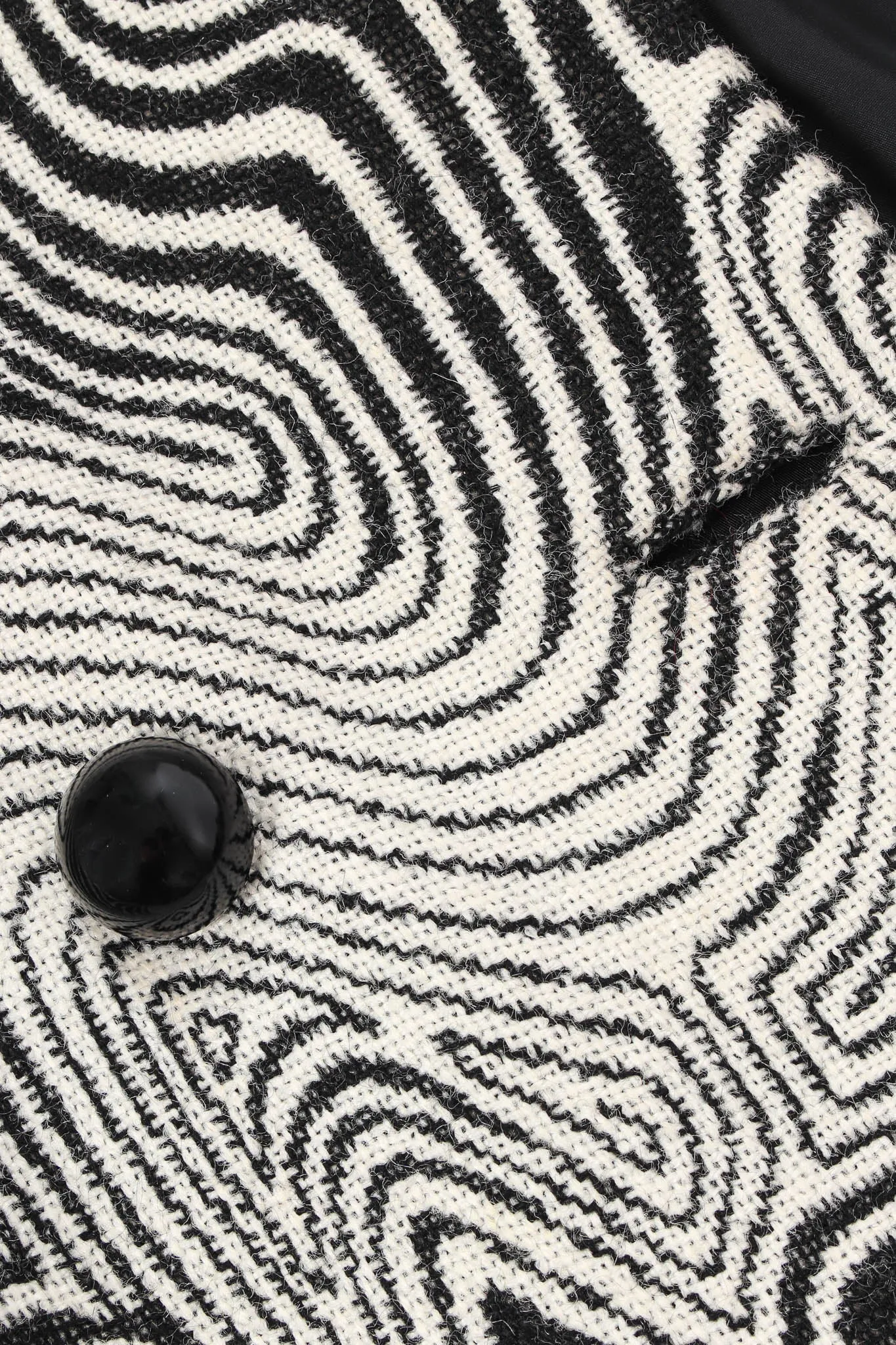 Abstract Moiré Wool Coat & Stole Set