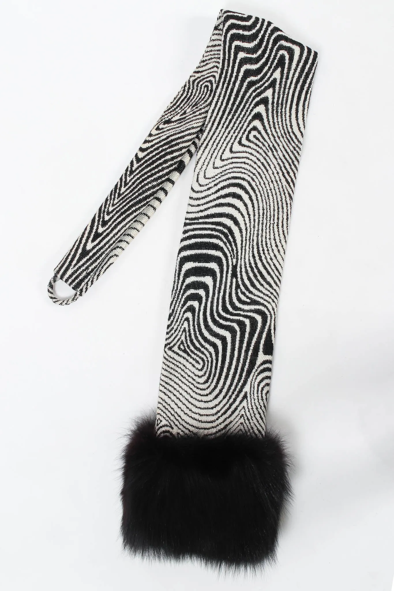 Abstract Moiré Wool Coat & Stole Set