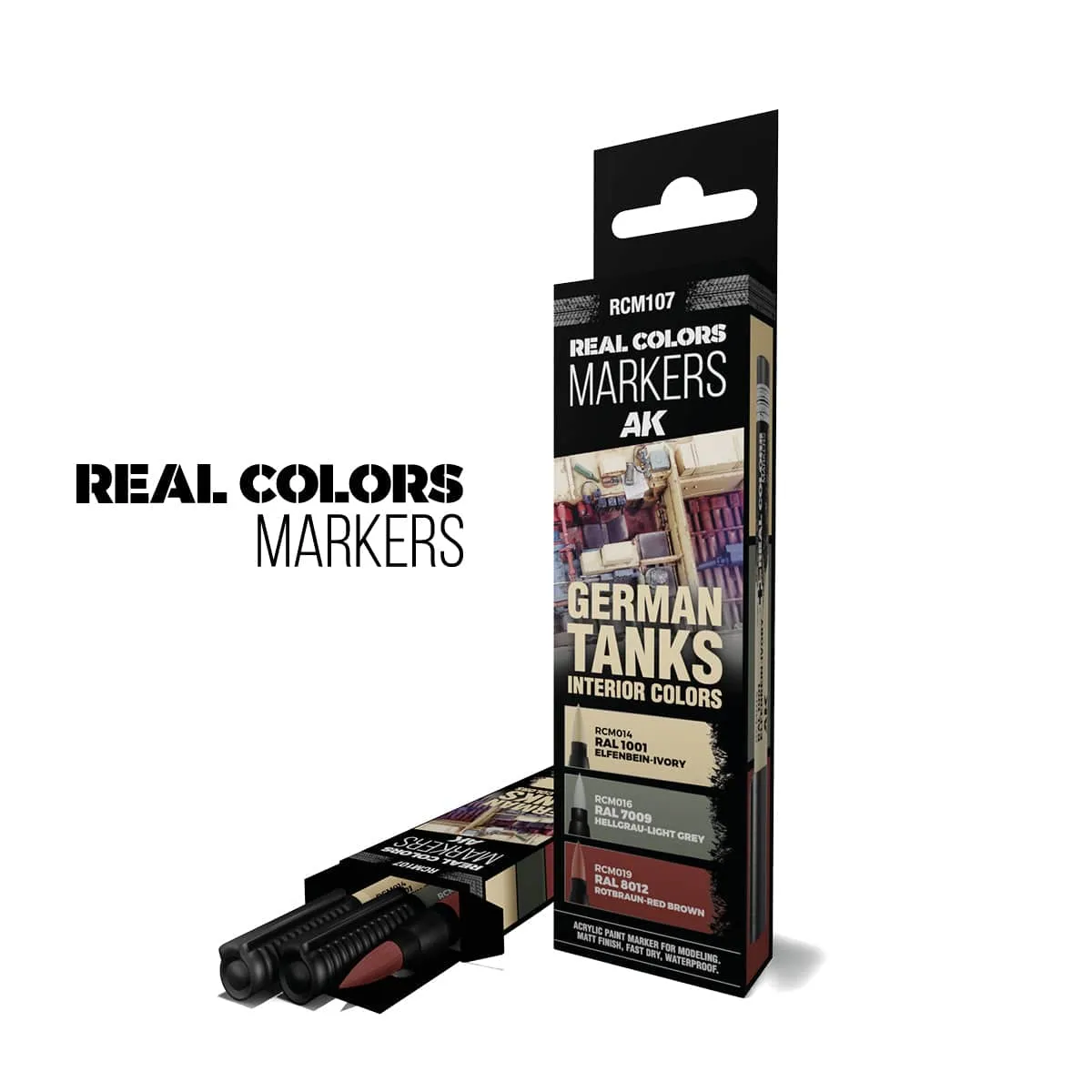 AK Interactive Real Colors Markers Set x3 - German Tanks Interior Colors