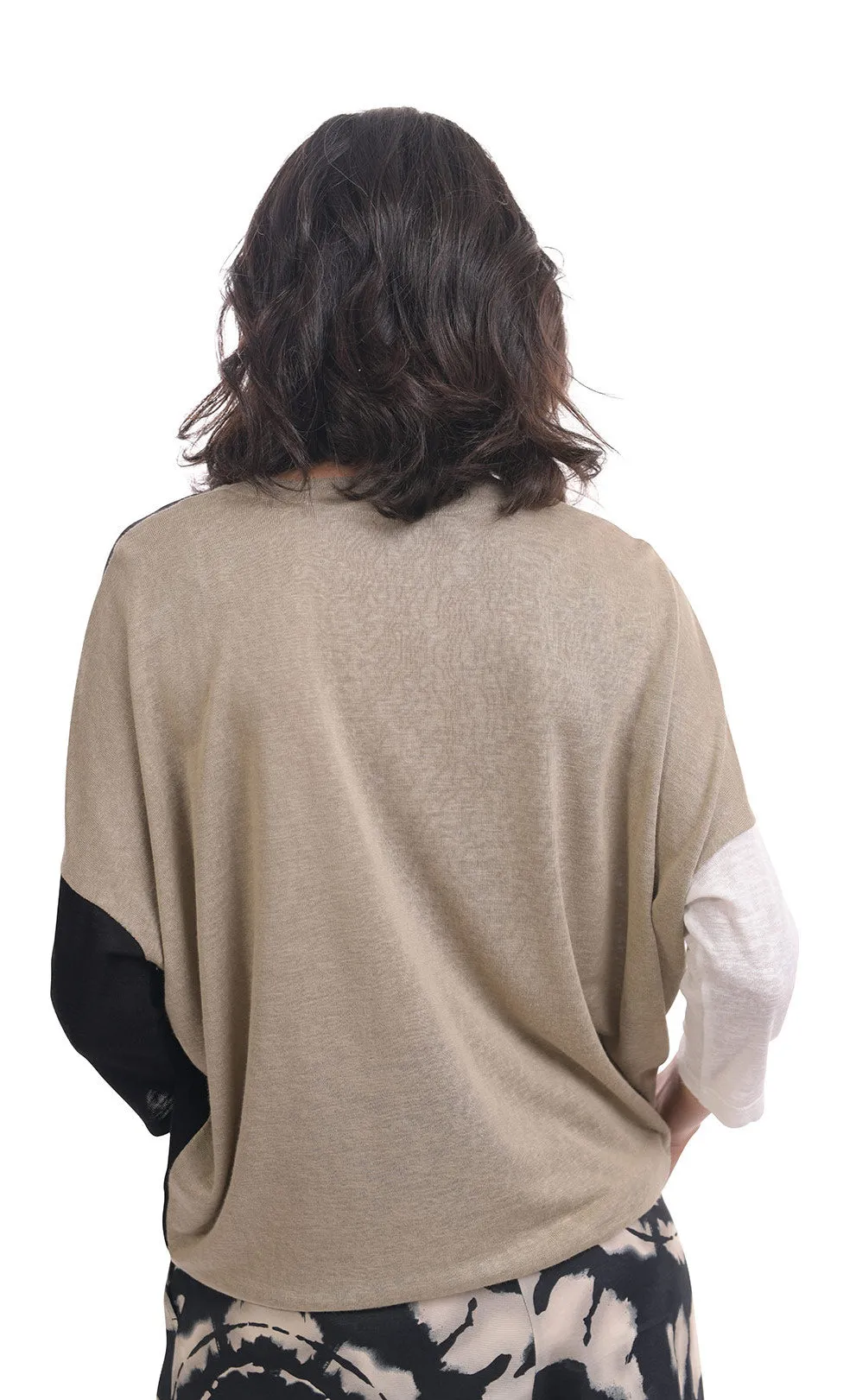Alembika Black Multi Colorblock Top