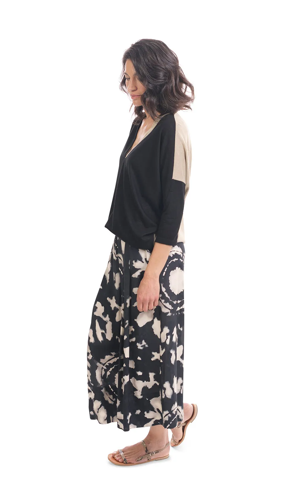 Alembika Black Multi Colorblock Top