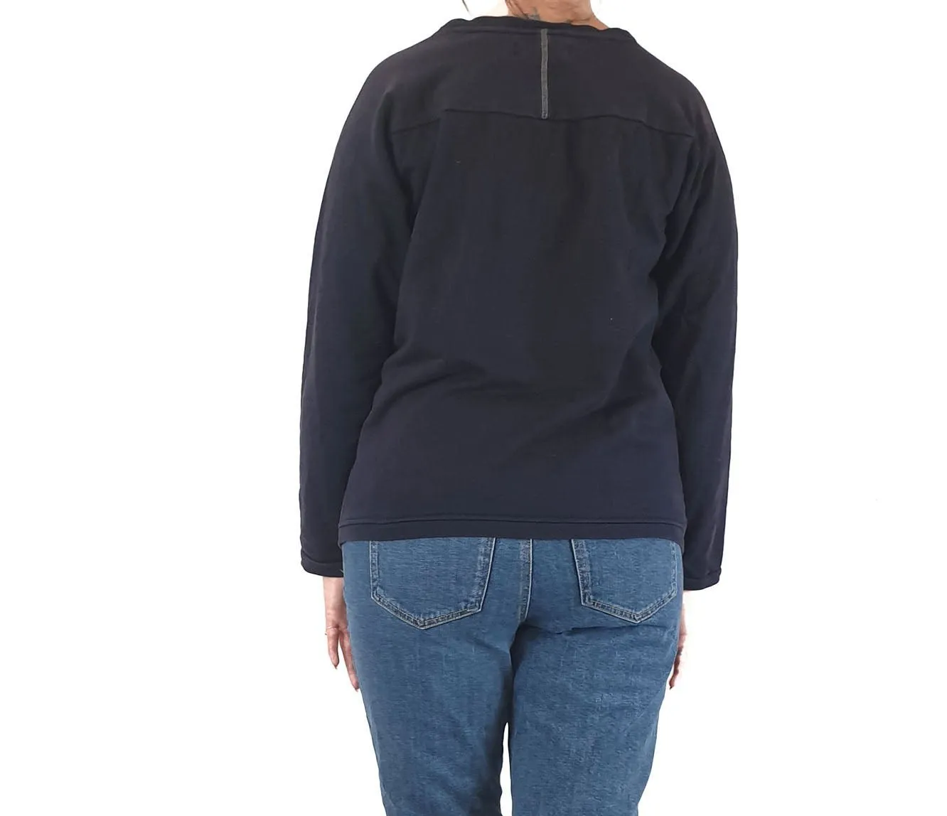 Alpha 60 navy and grey wool mix jumper size M