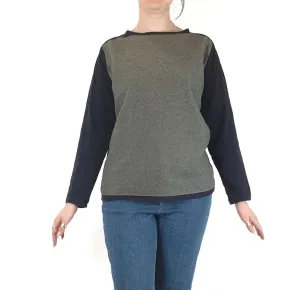 Alpha 60 navy and grey wool mix jumper size M