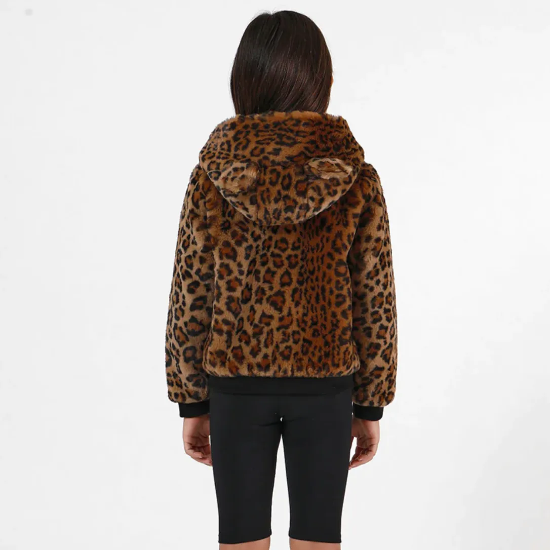 Apparis Lily Kids Coat in Leopard
