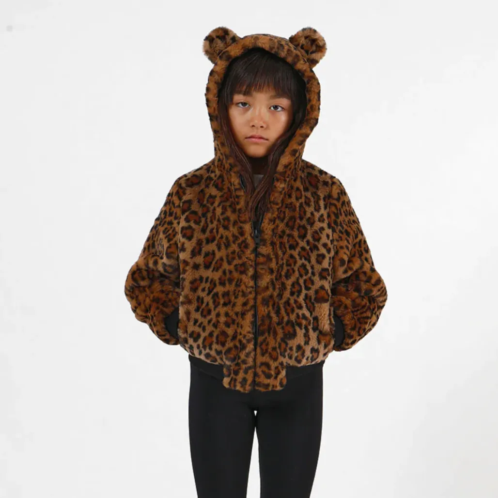 Apparis Lily Kids Coat in Leopard