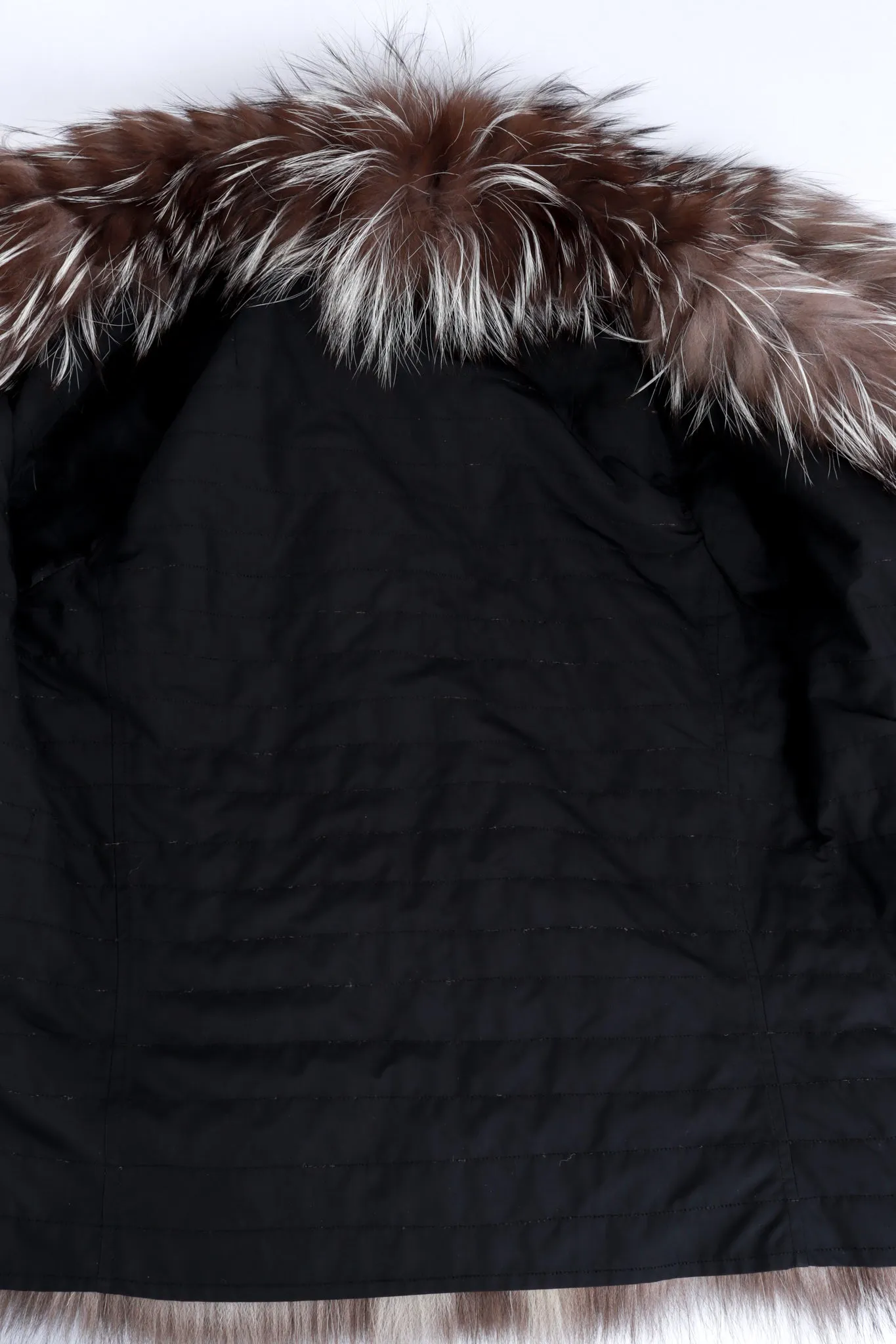 Asymmetric Zip Fox Fur Jacket