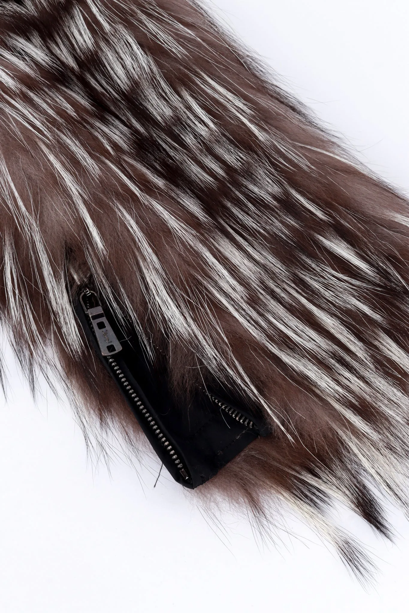 Asymmetric Zip Fox Fur Jacket