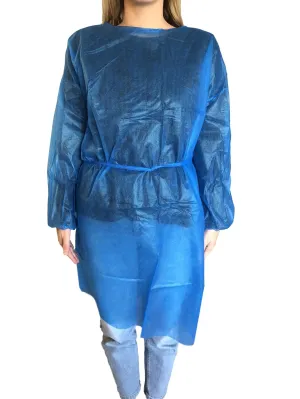 Bag of 10 non-sterile disposable overcoats in non-woven PP - 35 grams