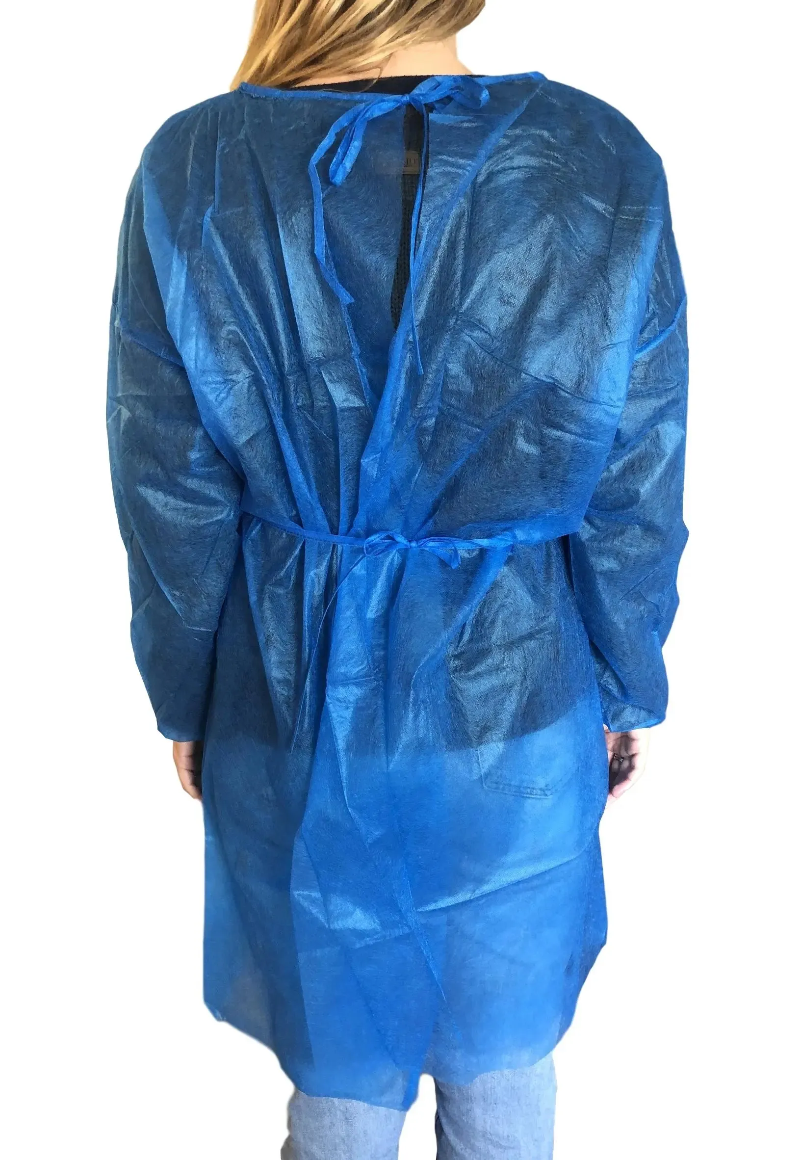 Bag of 10 non-sterile disposable overcoats in non-woven PP - 35 grams