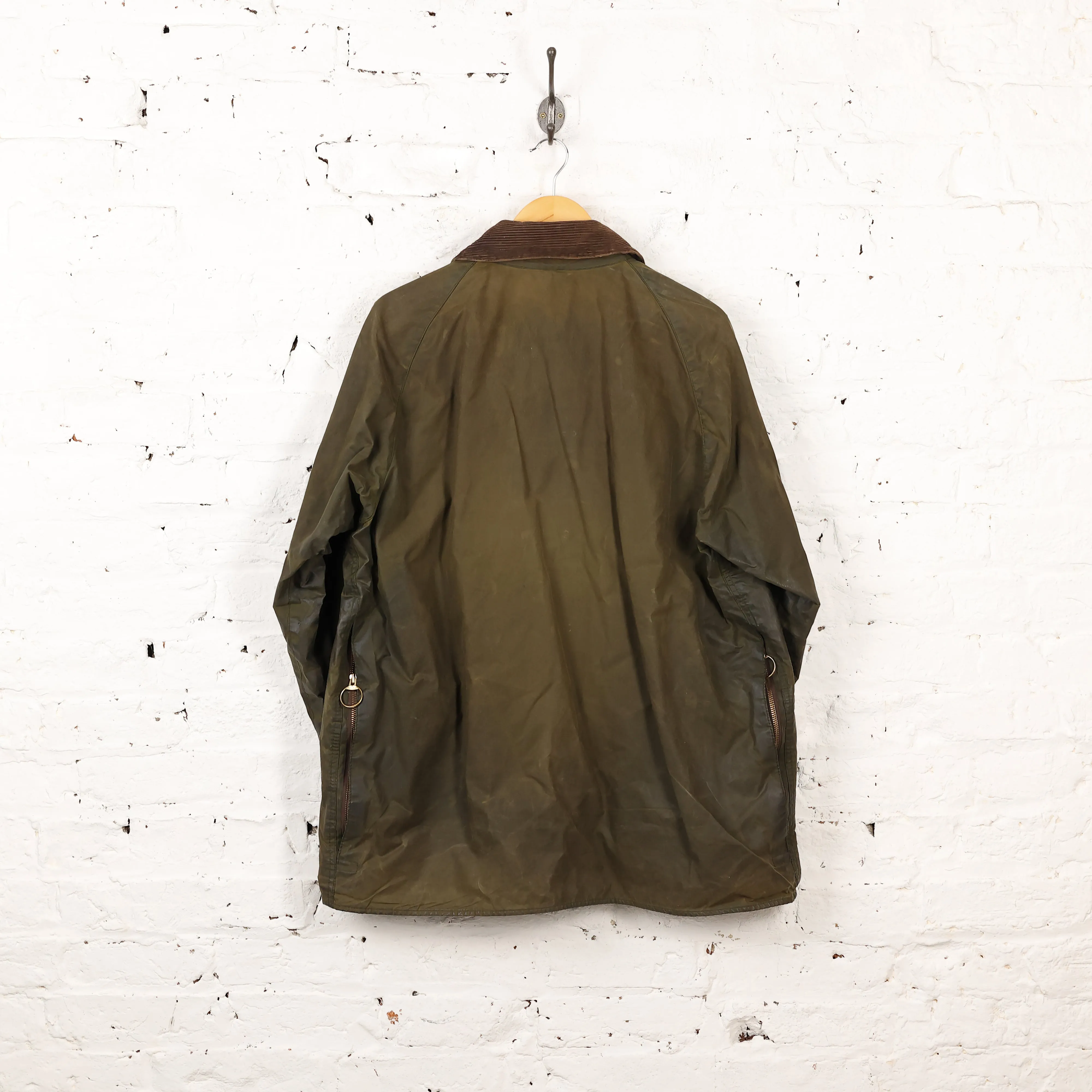 Barbour Beaufort Wax Jacket Coat - Green - L
