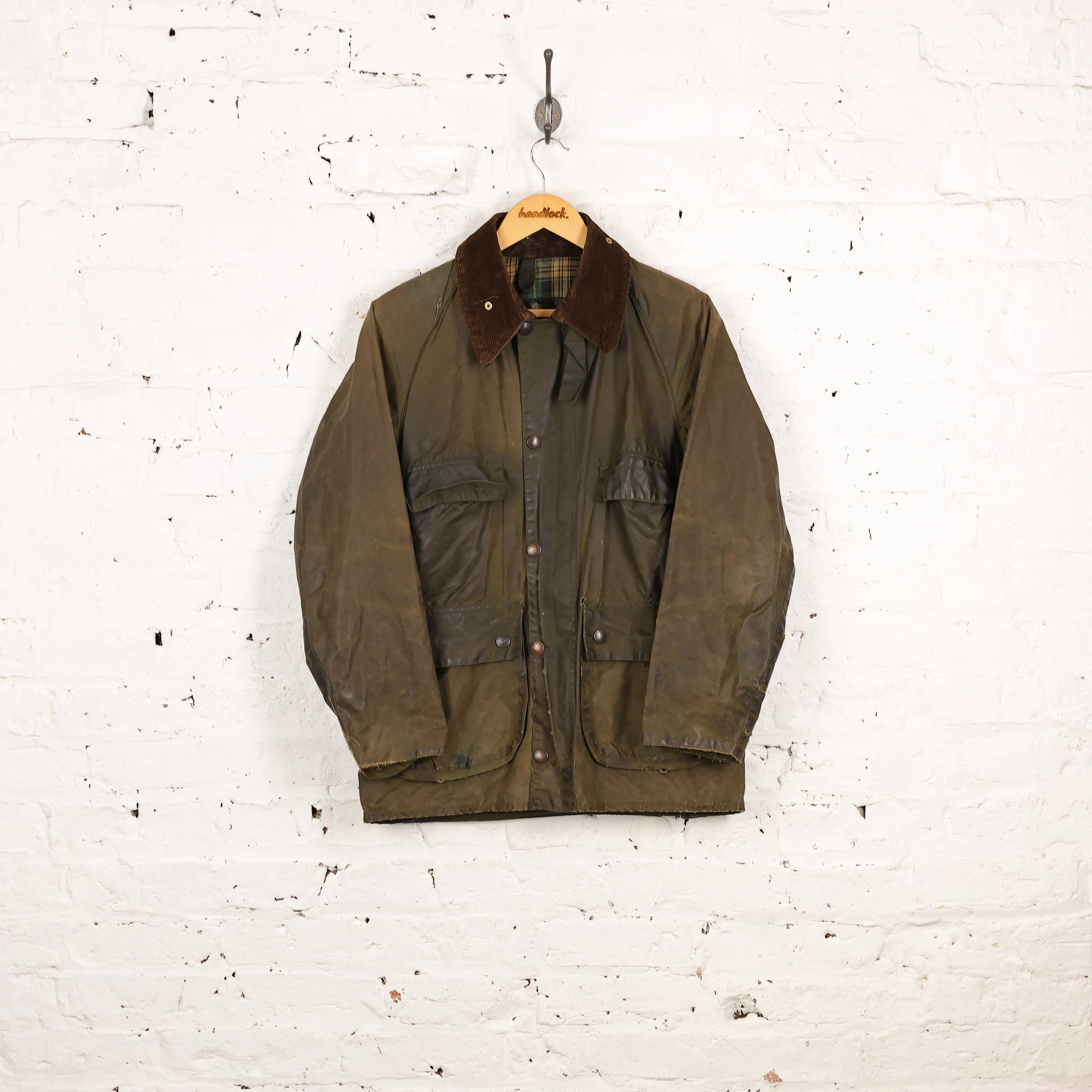 Barbour Four Pocket Bedale Wax Jacket - Green - XS