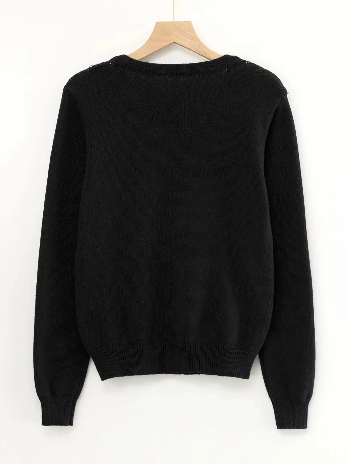 Black Diamond Lattice Knitting Sweater