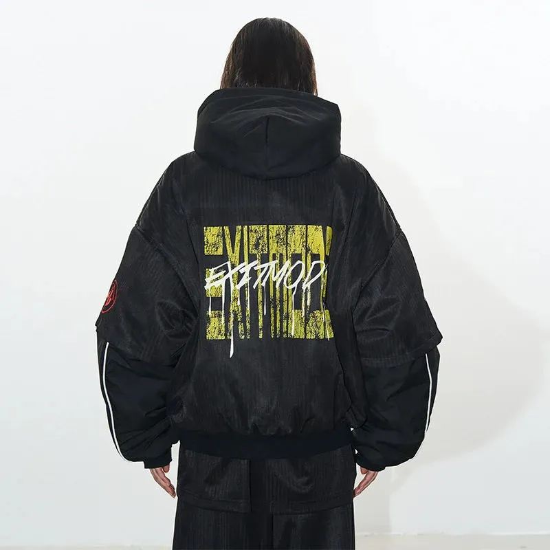 Black Oversized Hooded Jacket