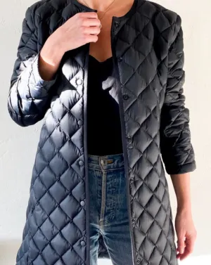 Black Quilted Puffer Coat
