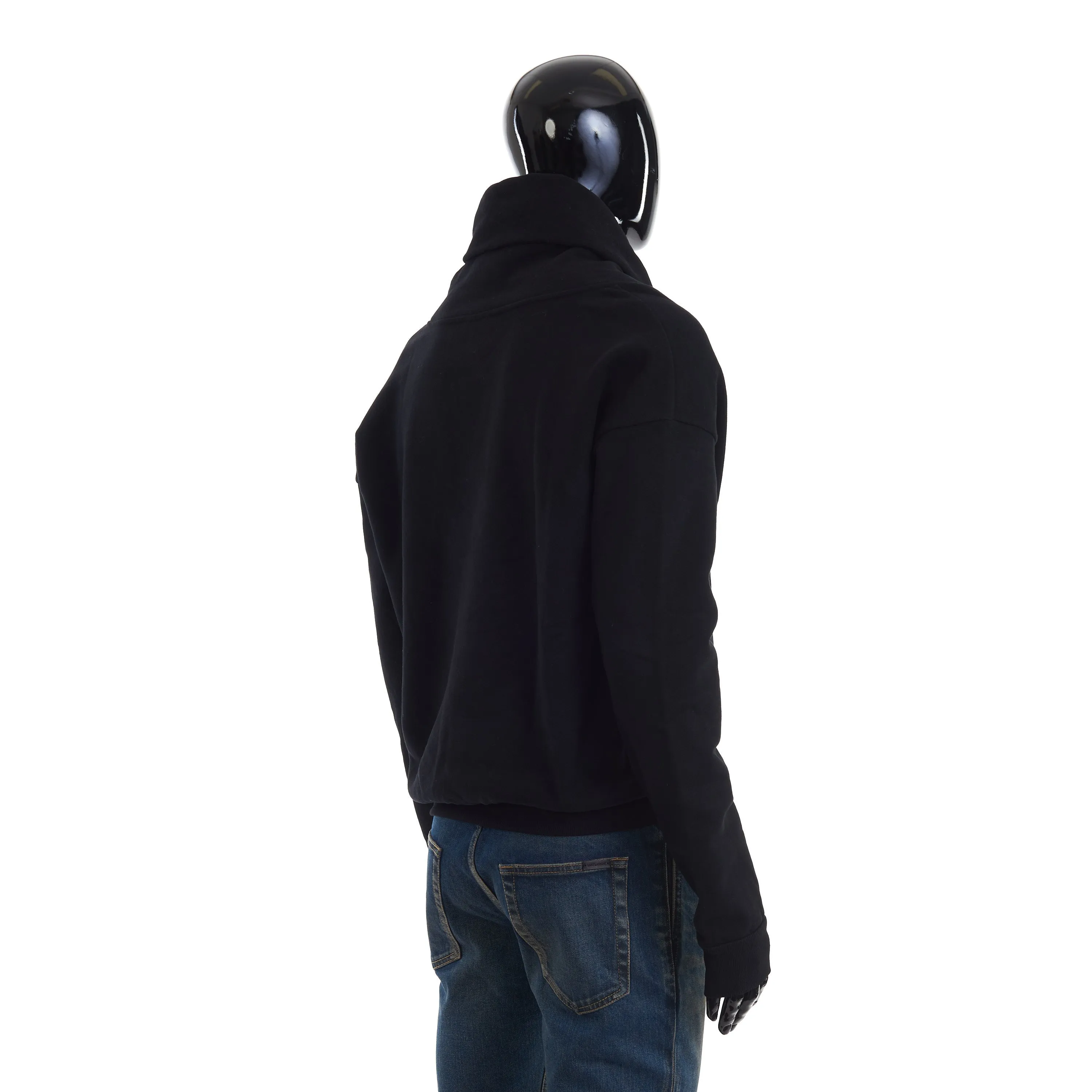 Black Shawl-Neck Sweatshirt
