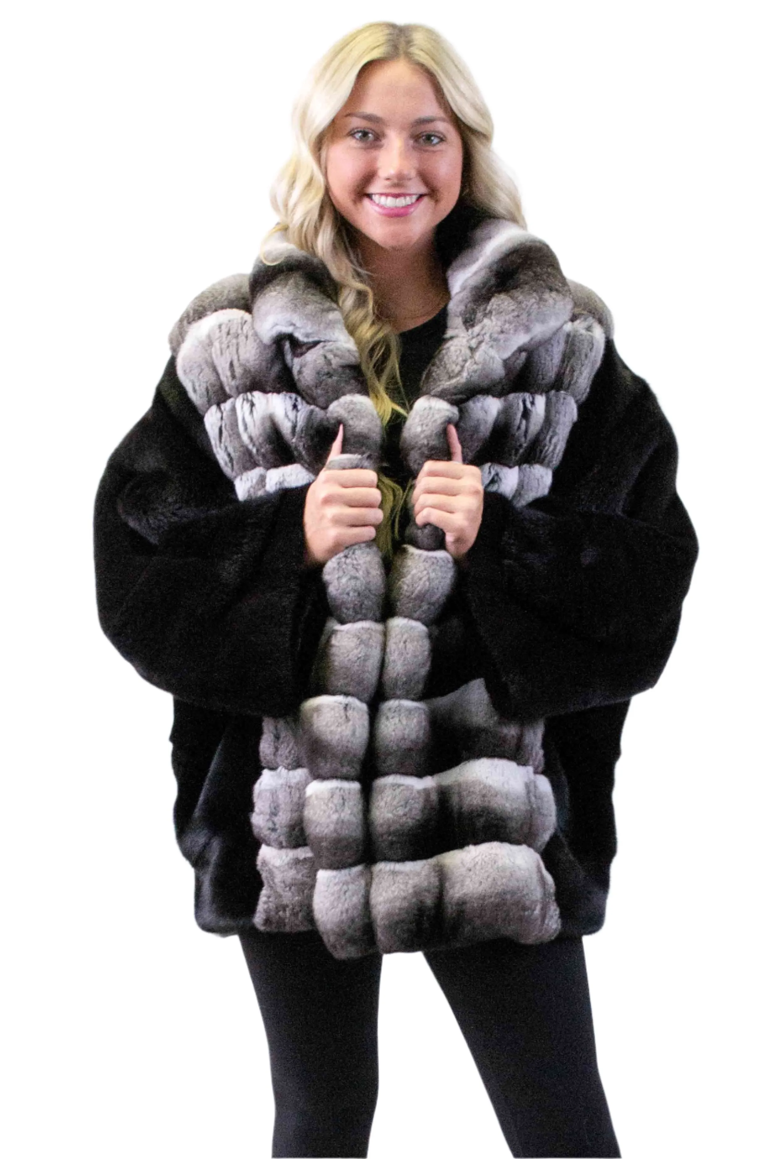 Blackglama Ranch Mink Fur & Chinchilla Fur Jacket