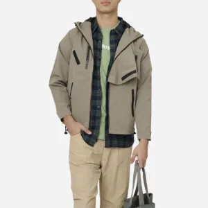 Branded Men's Lightweight Utility Jacket Olive