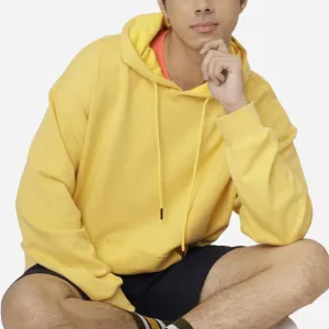 Branded Men's Plain Pullover Hoodie Jacket Yellow
