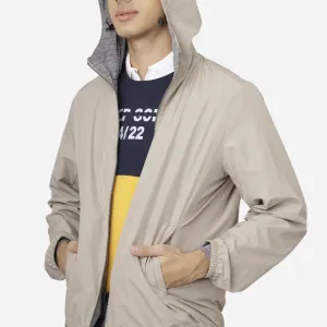 Branded Men's Reversible Lightweight Jacket Taupe