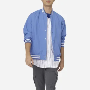 Branded Men's Varsity Jacket Snap Button Blue