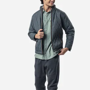 Branded Men's Winter Puffer Quilted Jacket Dark Gray