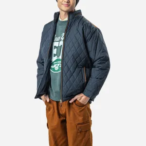 Branded Men's Winter Puffer Quilted Jacket With Combi Dark Gray
