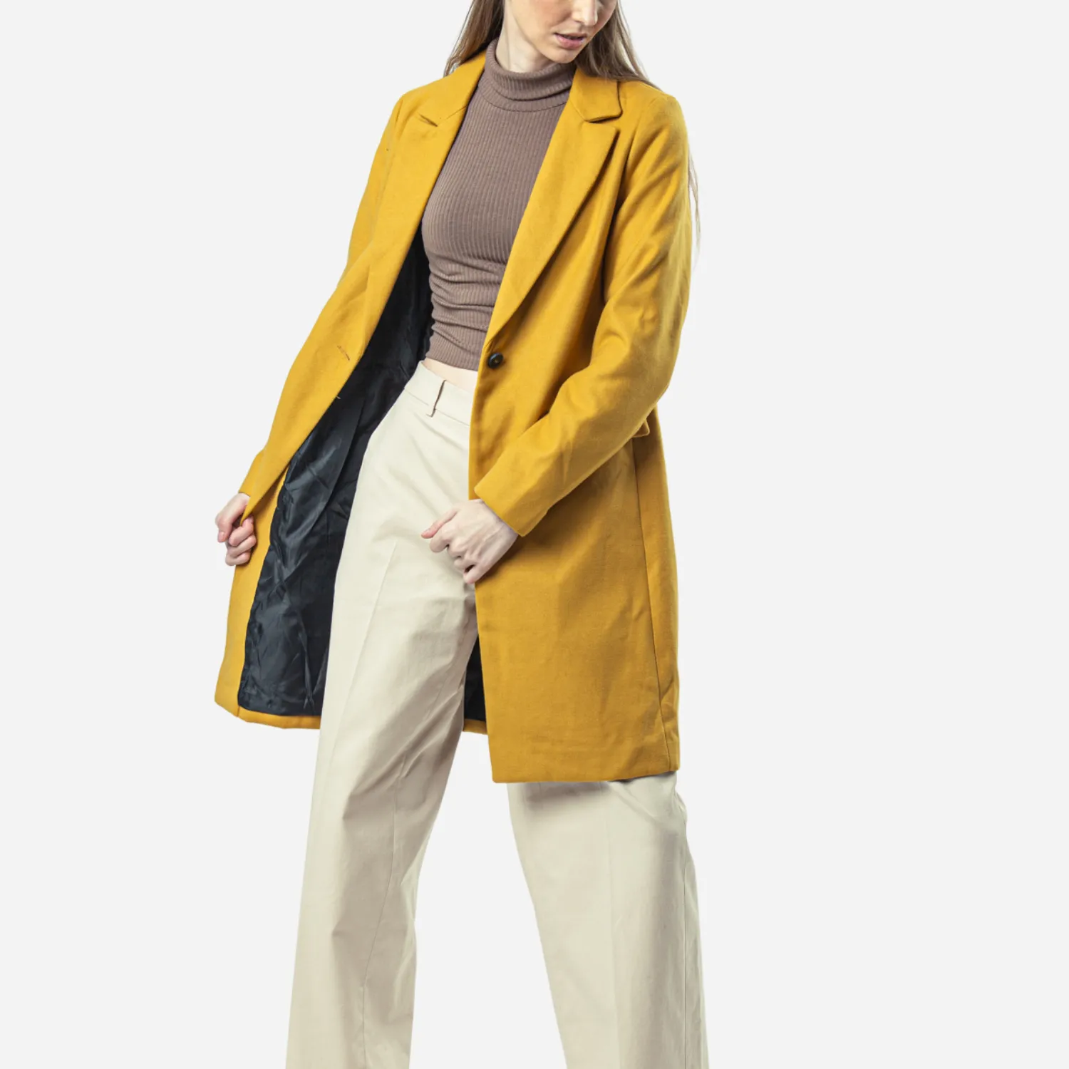 Branded Women's Trench Coat Yellow