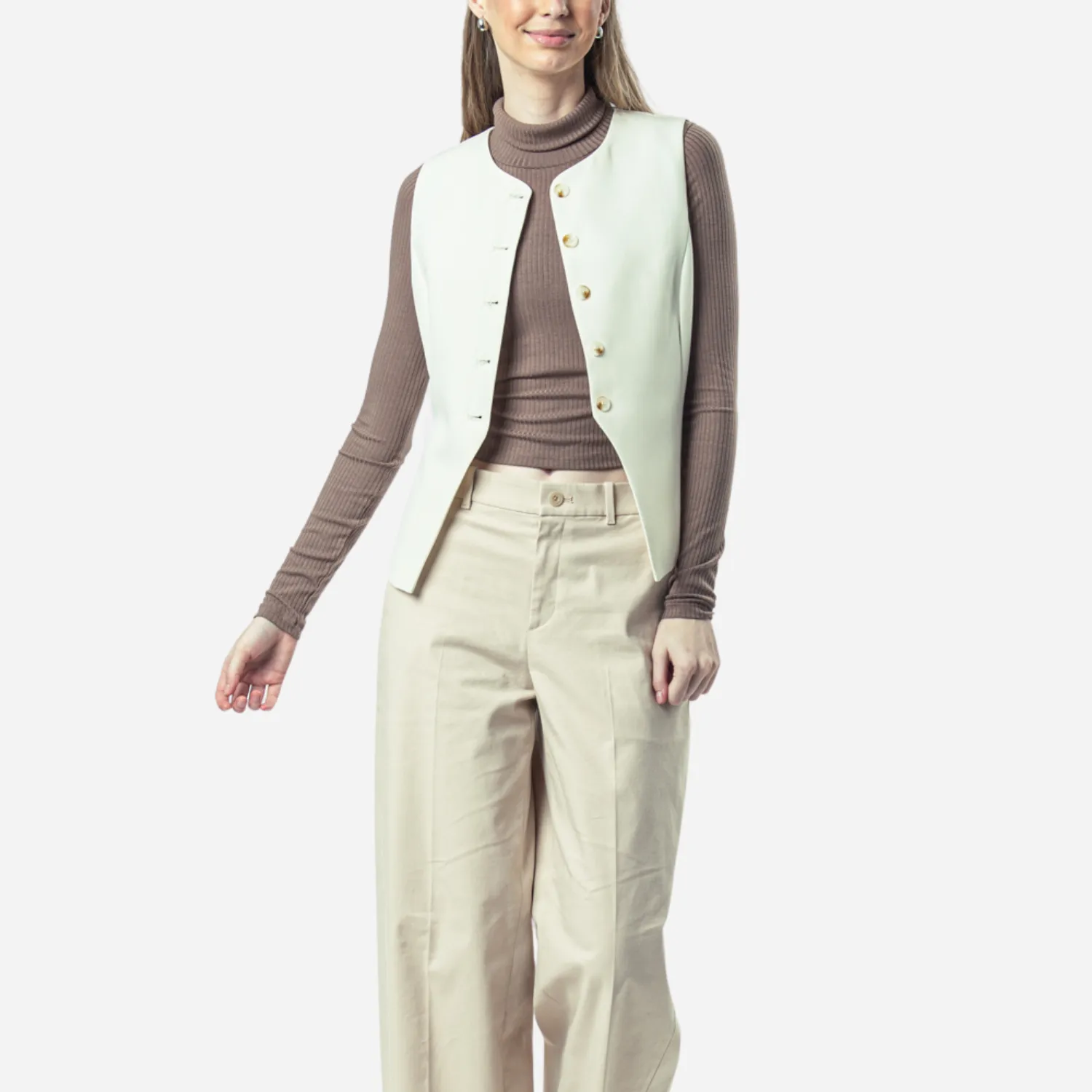 Branded Women's Vest Top Cream