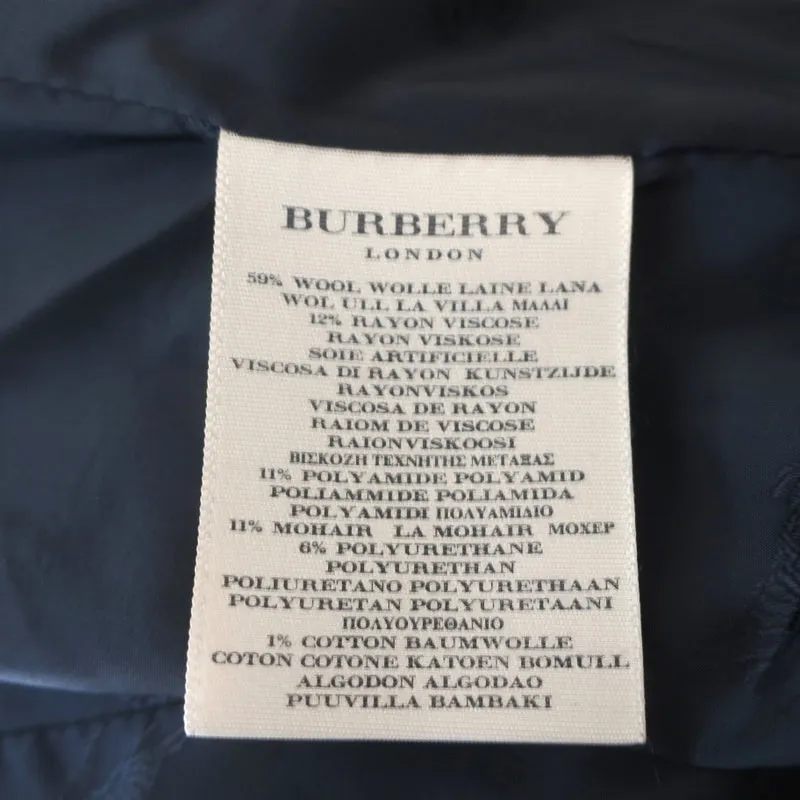 Burberry London Tiered Coat Black Sequined Tweed Size US 6 Belted Jacket