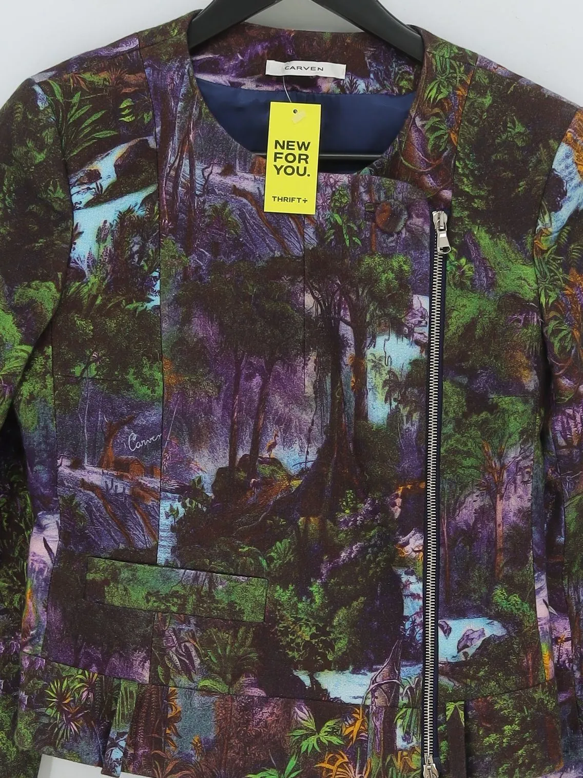 Carven Women's Jacket Chest: 32 in Multi Cotton with Viscose