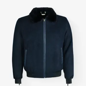 Cashmere & Ostrich Leather Flight Jacket