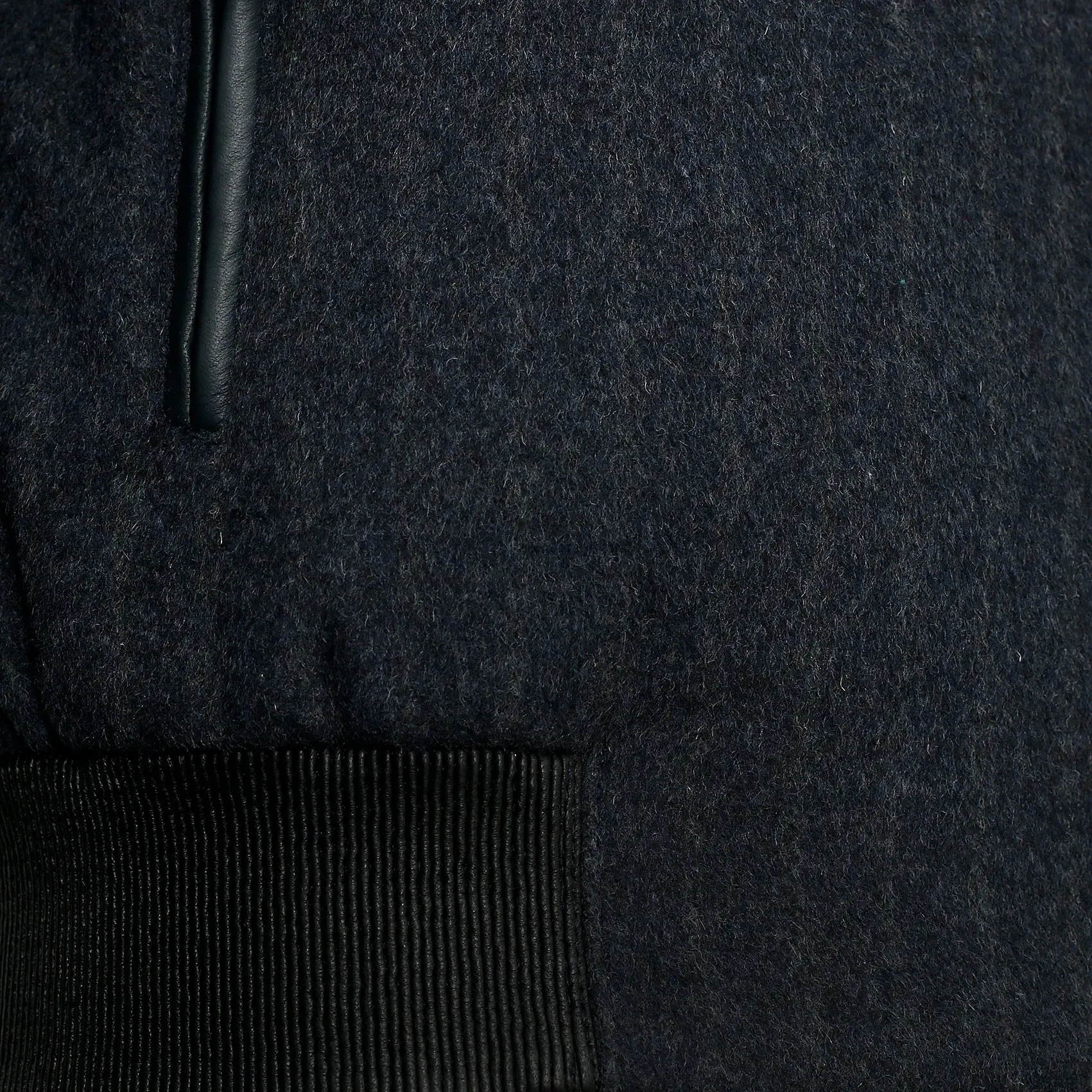 CASHMERE SRIPE FLIGHT JACKET WITH REX FUR