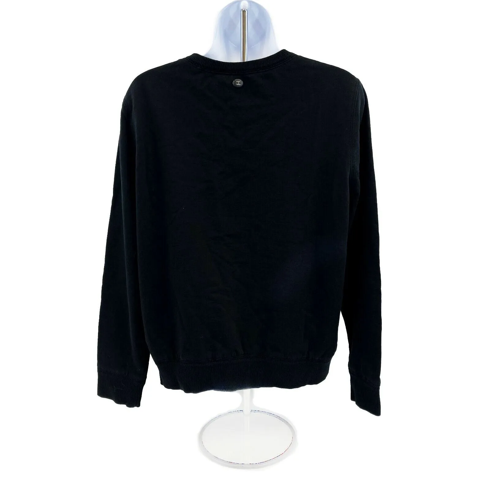 Chanel - 2017 Black Gabrielle Chanel Coco Script Sweatshirt - Size 42 US Large