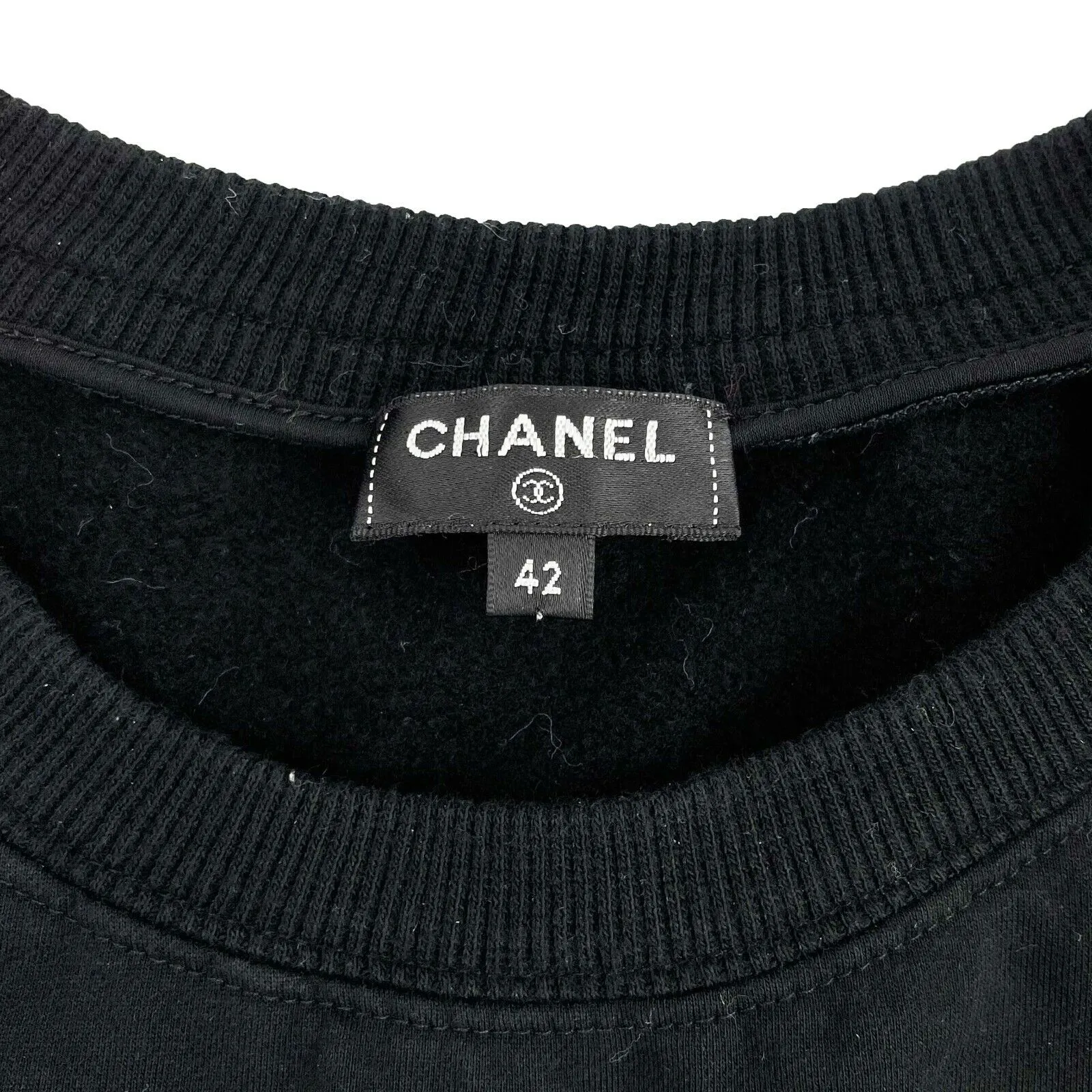 Chanel - 2017 Black Gabrielle Chanel Coco Script Sweatshirt - Size 42 US Large